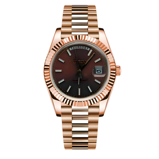 WATCH MOD JUST | DATE | ROSE GOLD CHOCOLATE