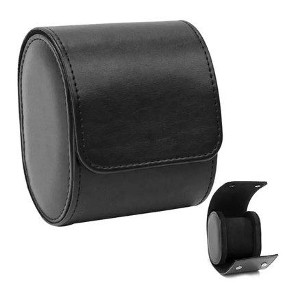 Black Leather Watch Roll