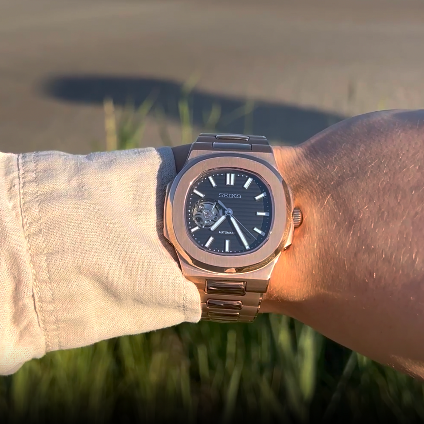 WATCH MOD NAUTIKO | ROSE GOLD BLACK | OPEN HEART