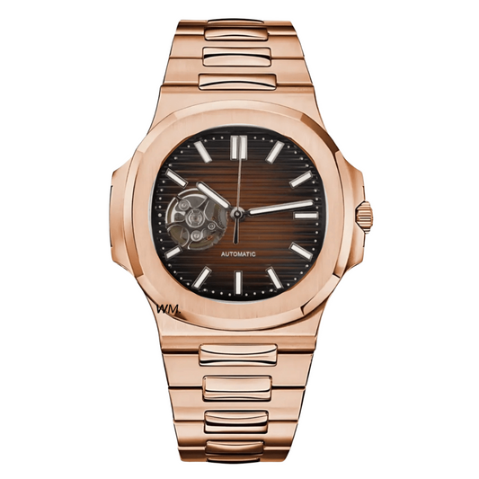 WATCH MOD NAUTIKO | ROSE GOLD BROWN | OPEN HEART
