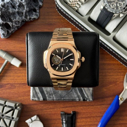 WATCH MOD NAUTIKO | ROSE GOLD BLACK | OPEN HEART