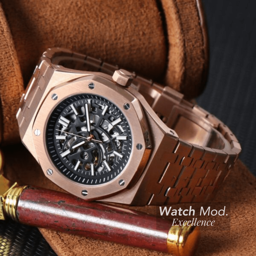 WATCH MOD ROYAL | ROSE GOLD SKELETON