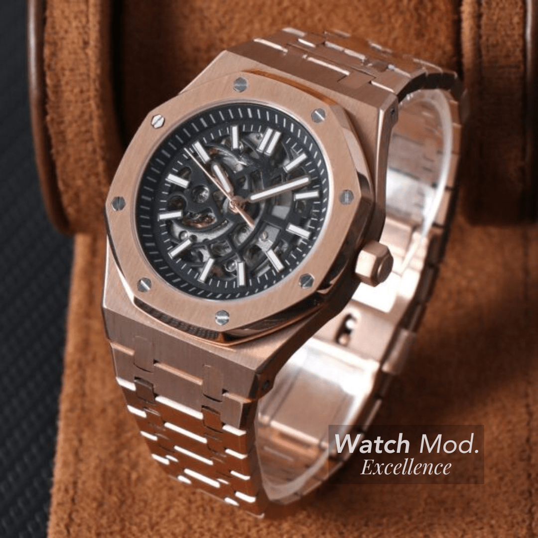 WATCH MOD ROYAL | ROSE GOLD SKELETON