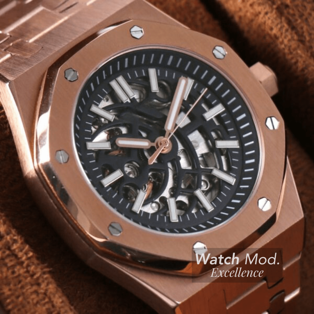 WATCH MOD ROYAL | ROSE GOLD SKELETON