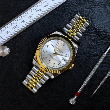 WATCH MOD JUST ARABIC DIAL | GOLD AND SILVER