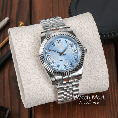 WATCH MOD JUST ARABIC DIAL | ICE BLUE RELIEF