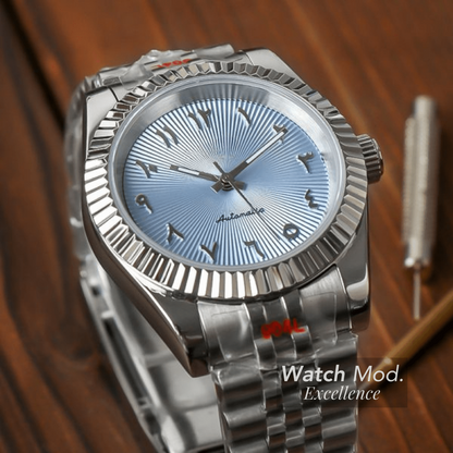 WATCH MOD JUST ARABIC DIAL | ICE BLUE RELIEF