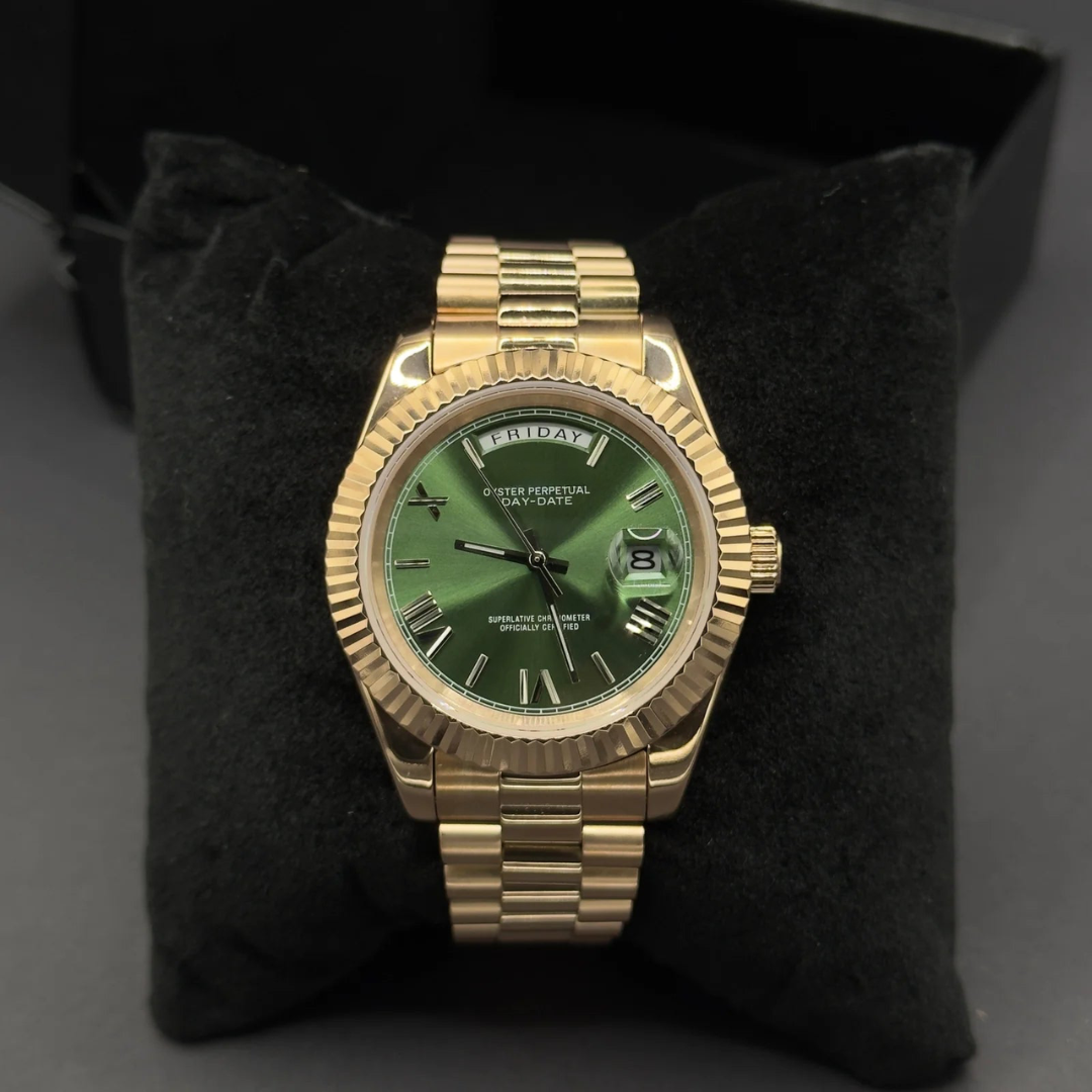 WATCH MOD JUST ROMAN | DATE | ROSE GOLD GREEN