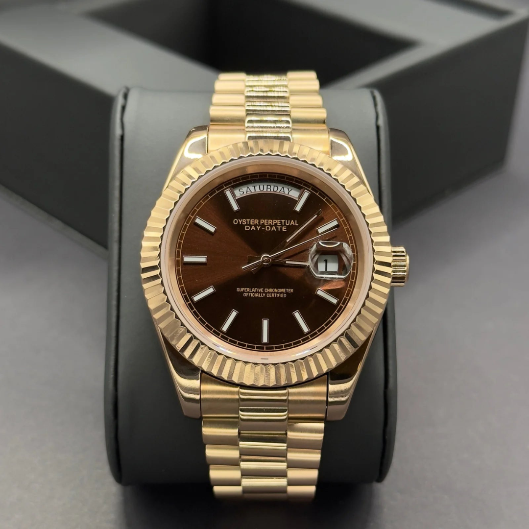 WATCH MOD JUST | DATE | ROSE GOLD CHOCOLATE