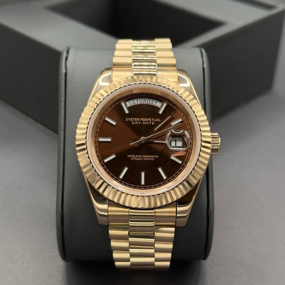 WATCH MOD JUST | DATE | ROSE GOLD CHOCOLATE