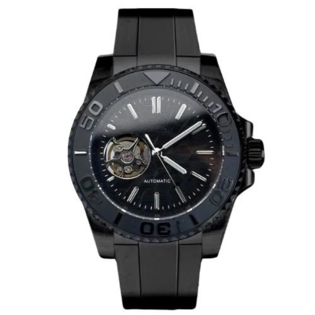 WATCH MOD MARINER | BLACK OPEN HEART | SILICONE STRAP