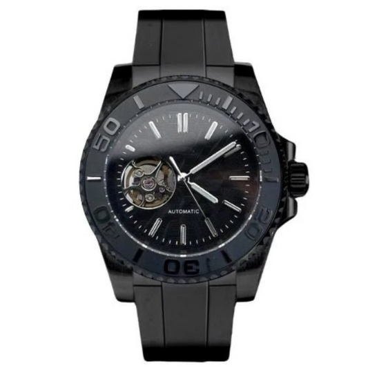 WATCH MOD MARINER | BLACK OPEN HEART | SILICONE STRAP