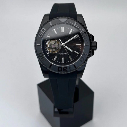 WATCH MOD MARINER | BLACK OPEN HEART | SILICONE STRAP