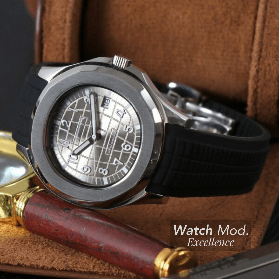 WATCH MOD AQUA | METALLIC BLACK | SILICONE STRAP