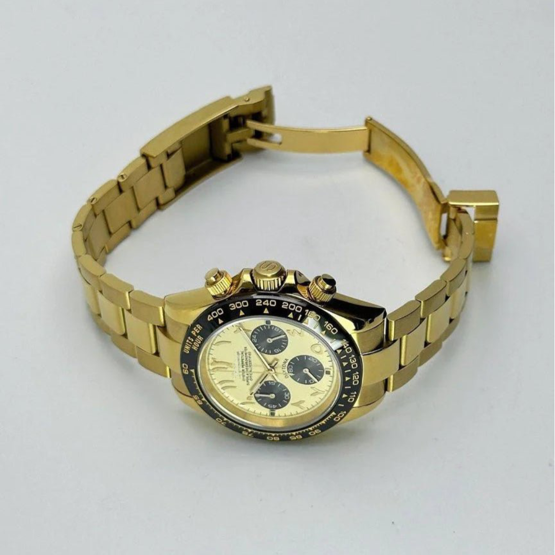 WATCH MOD SEITONA | ARABIC DIAL | BLACK GOLD