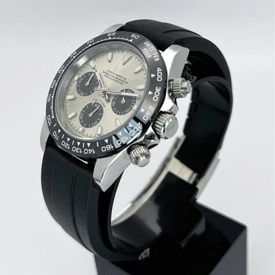 WATCH MOD SEITONA | SILVER BLACK | SILICONE STRAP