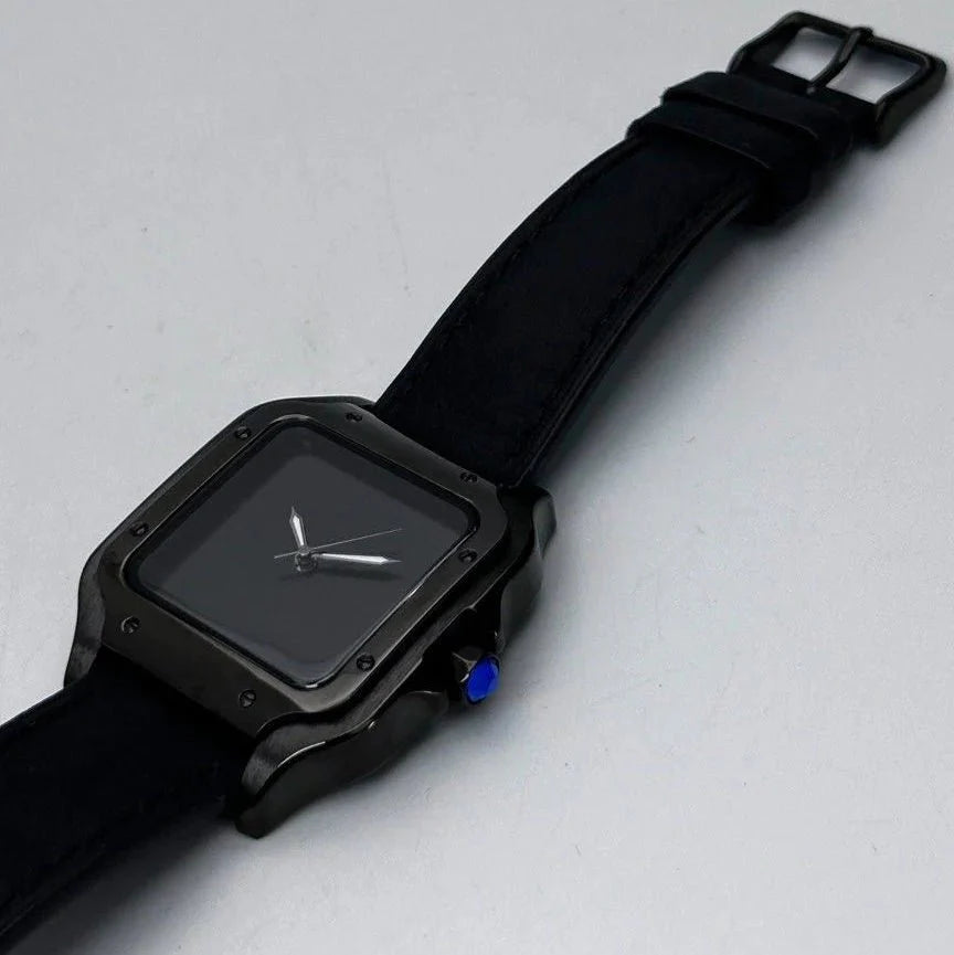 WATCH MOD SANTEIKO | FULL BLACK | LEATHER STRAP