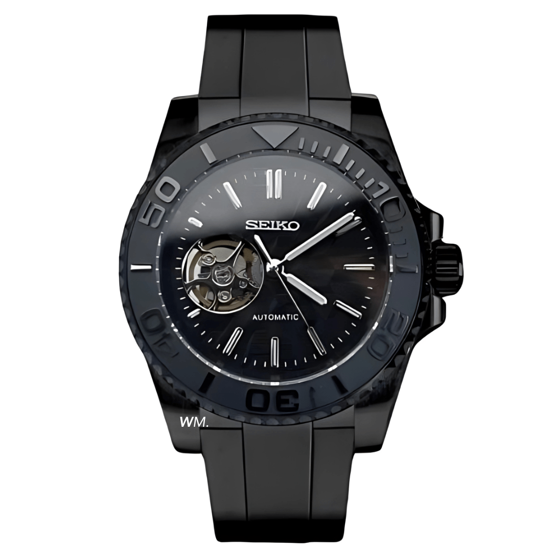 WATCH MOD MARINER | BLACK OPEN HEART | SILICONE STRAP