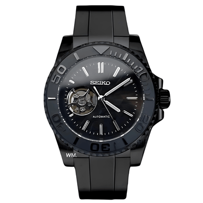 WATCH MOD MARINER | BLACK OPEN HEART | SILICONE STRAP