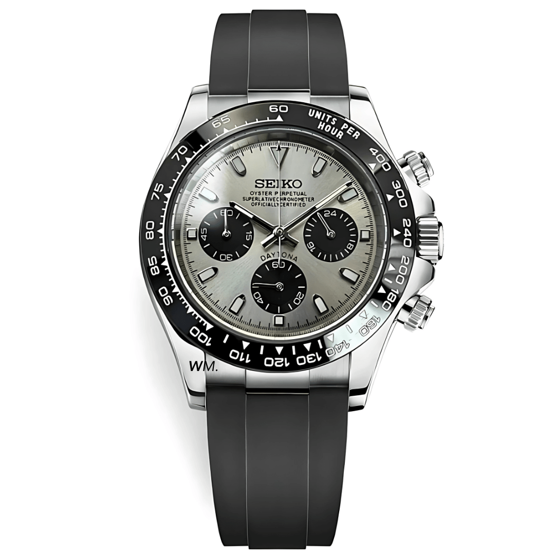 WATCH MOD SEITONA | SILVER BLACK | SILICONE STRAP